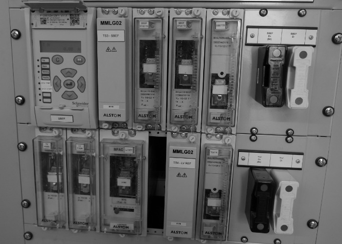 Grayscale electrical relay panel